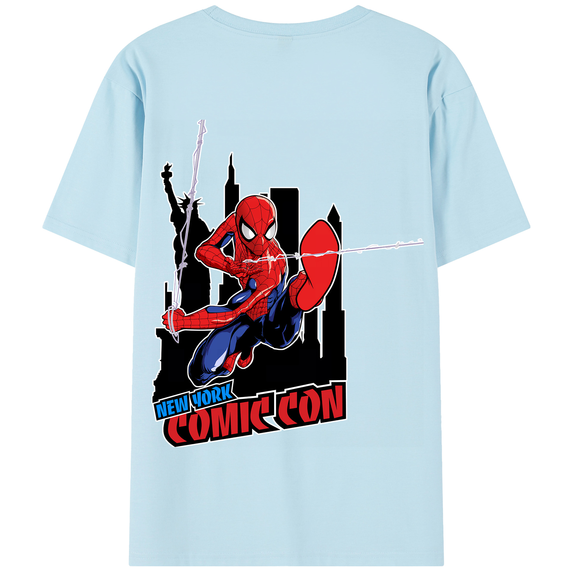 Spider Man スパイダーマン 綿100％半袖Tシャツ（背面プリント）